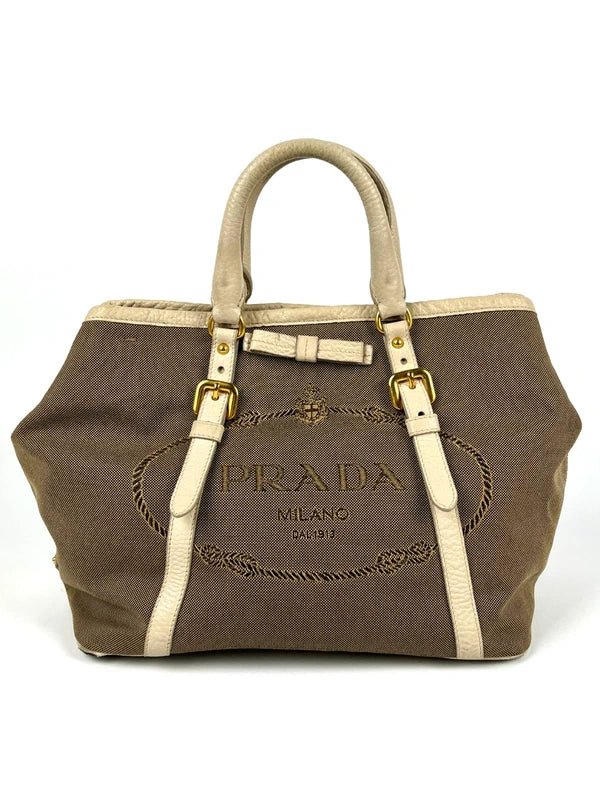 Prada Jacquard Canvas Satchel Tasche