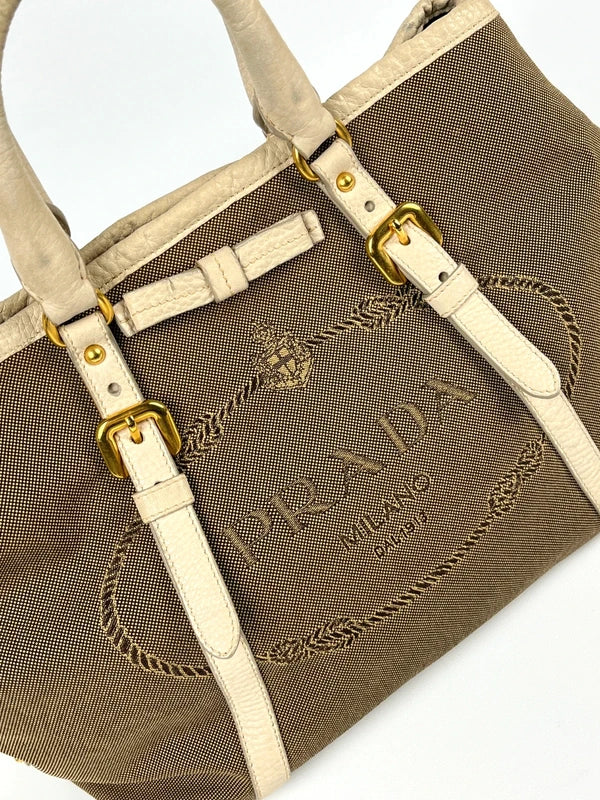 Prada Jacquard Canvas Satchel Tasche