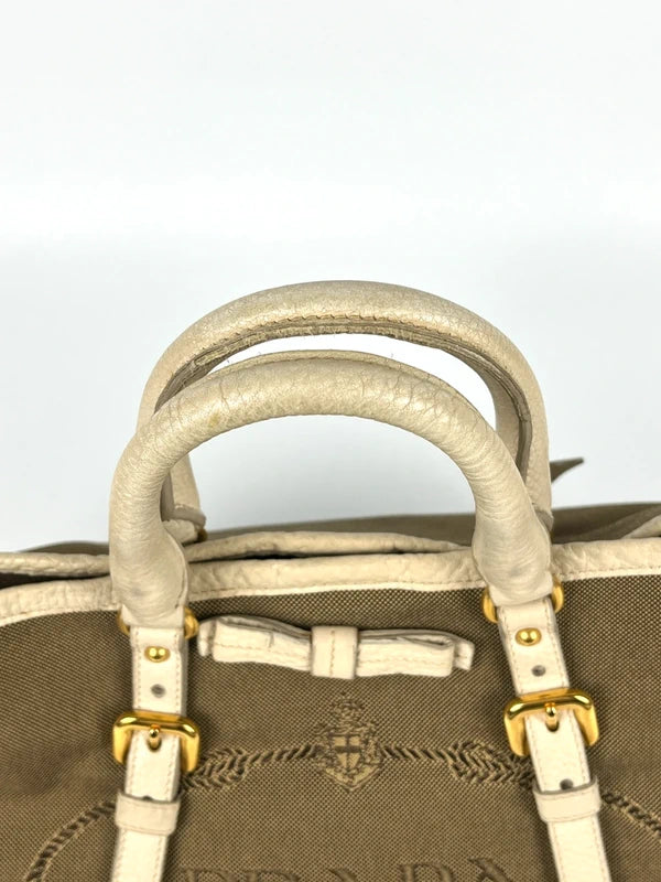 Prada Jacquard Canvas Satchel Tasche