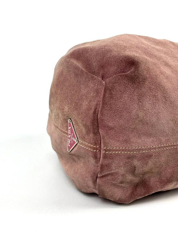 Prada Scamosciato Suede Hobo Bag Pink