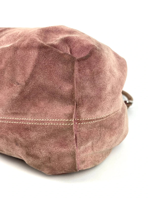 Prada Scamosciato Suede Hobo Bag Pink