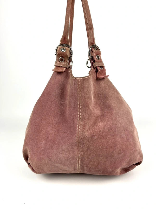 Prada Scamosciato Suede Hobo Bag Pink