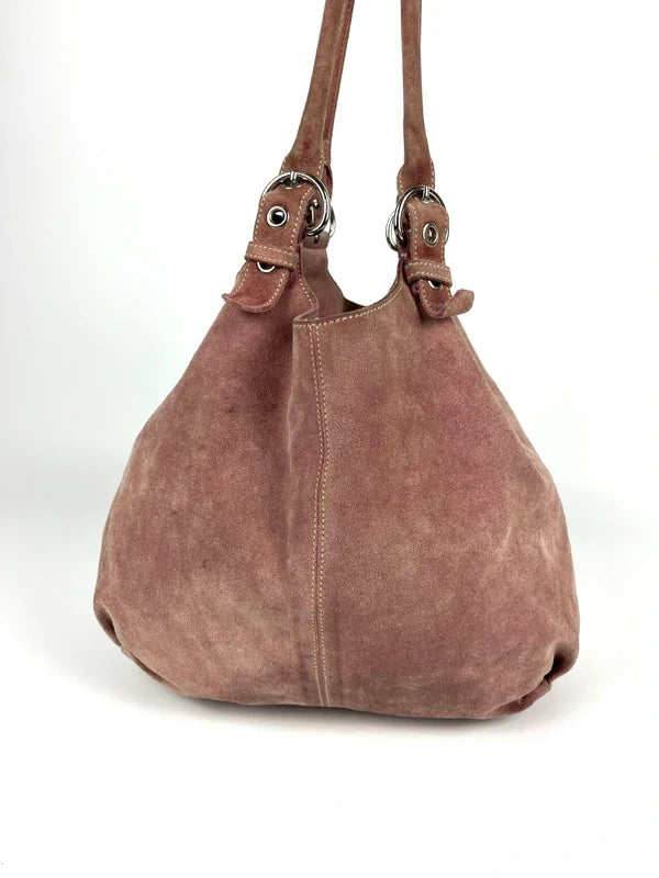 Prada Scamosciato Suede Hobo Bag Pink