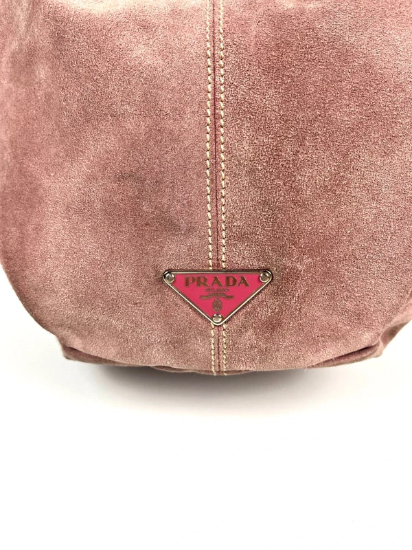 Prada Scamosciato Suede Hobo Bag Pink