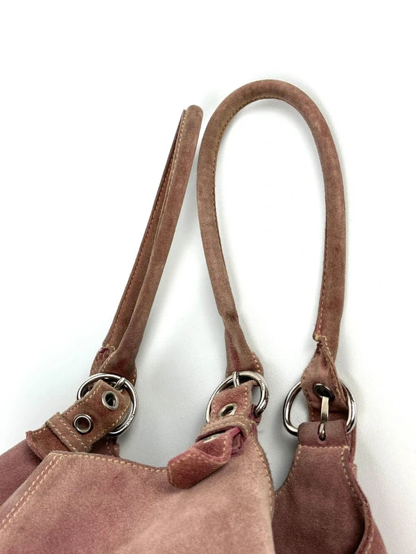 Prada Scamosciato Suede Hobo Bag Pink