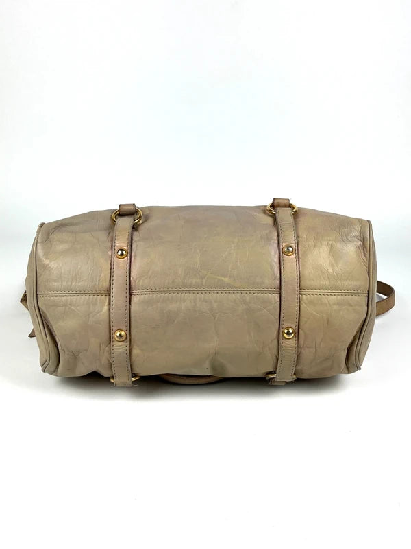 Miu Miu Bow Satchel Beige