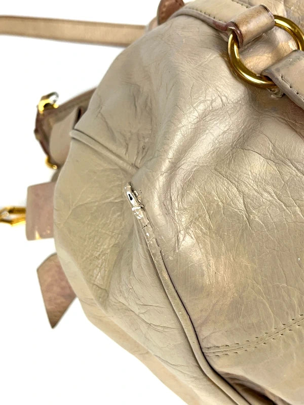 Miu Miu Bow Satchel Beige