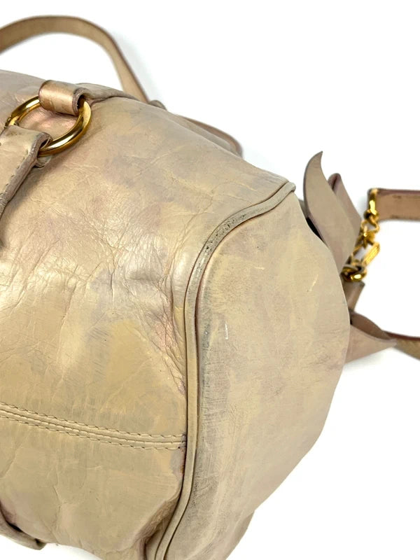 Miu Miu Bow Satchel Beige