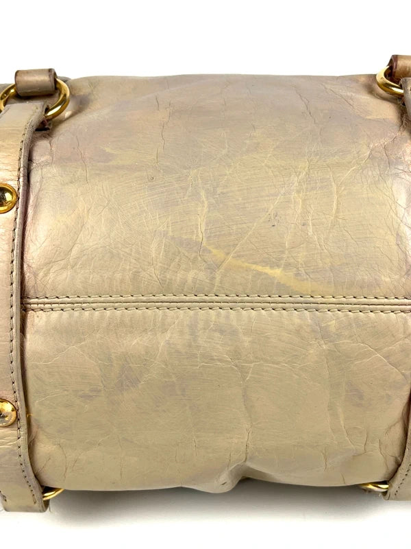 Miu Miu Bow Satchel Beige