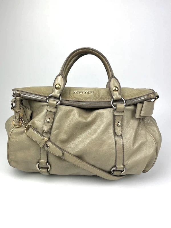 Miu Miu Vitello Lux Bow Satchel