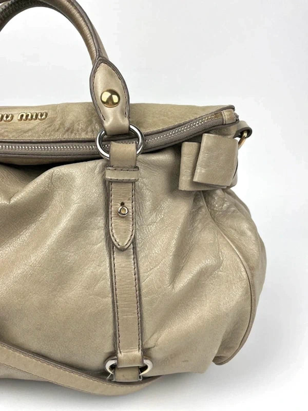 Miu Miu Vitello Lux Bow Satchel
