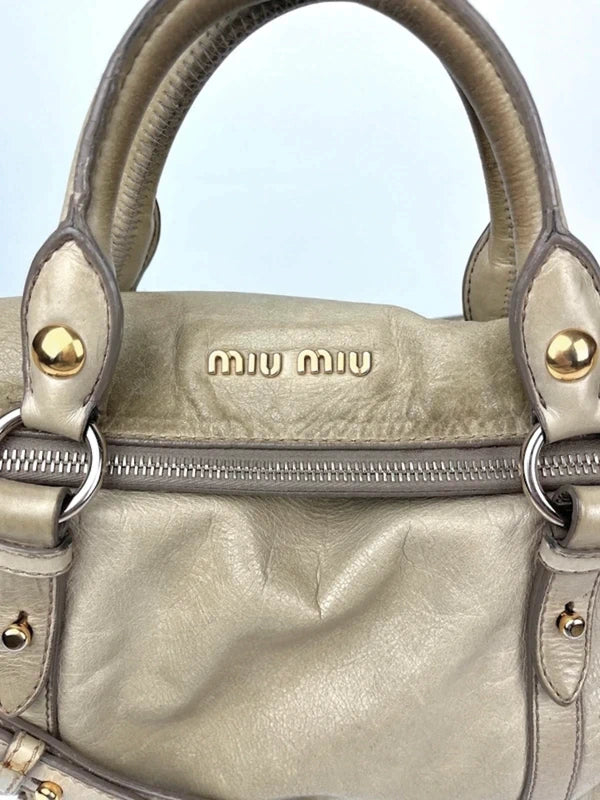 Miu Miu Vitello Lux Bow Satchel