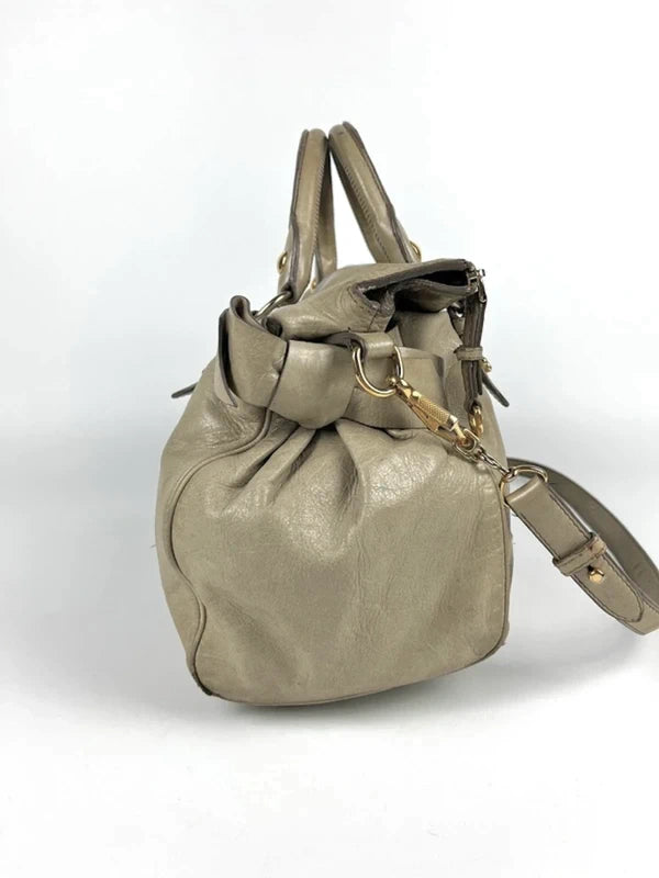 Miu Miu Vitello Lux Bow Satchel