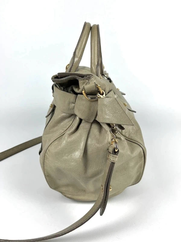 Miu Miu Vitello Lux Bow Satchel