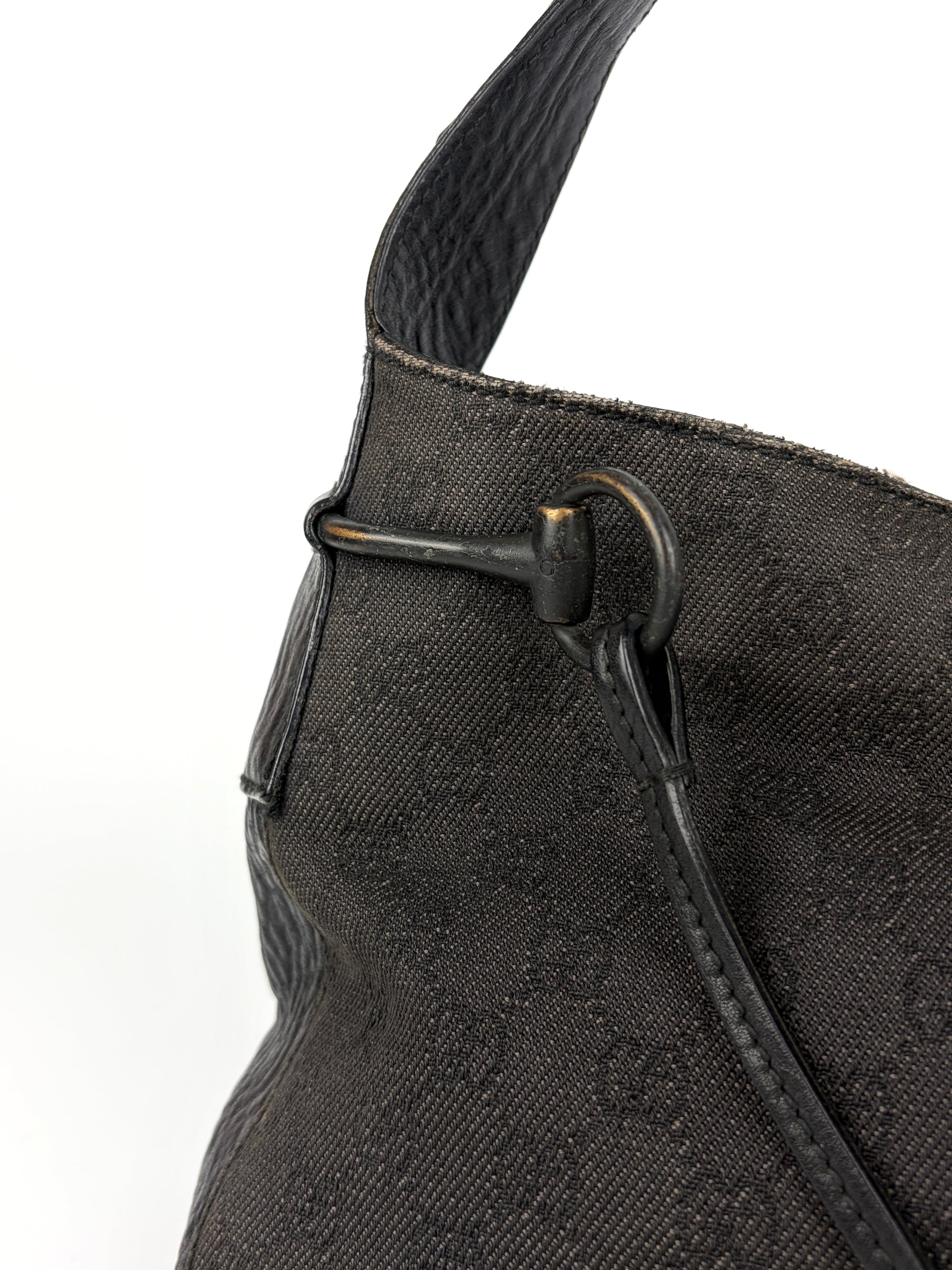 Gucci Horsebit GG Canvas Shoulder Bag