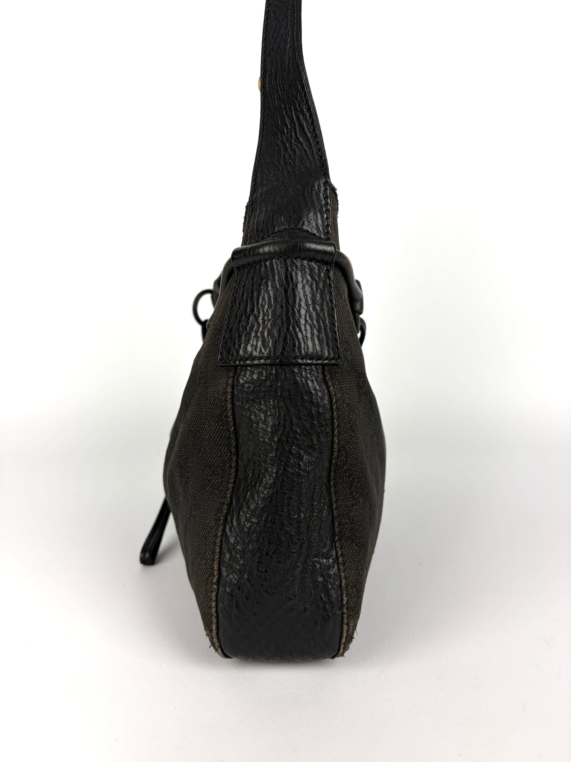 Gucci Horsebit GG Canvas Shoulder Bag