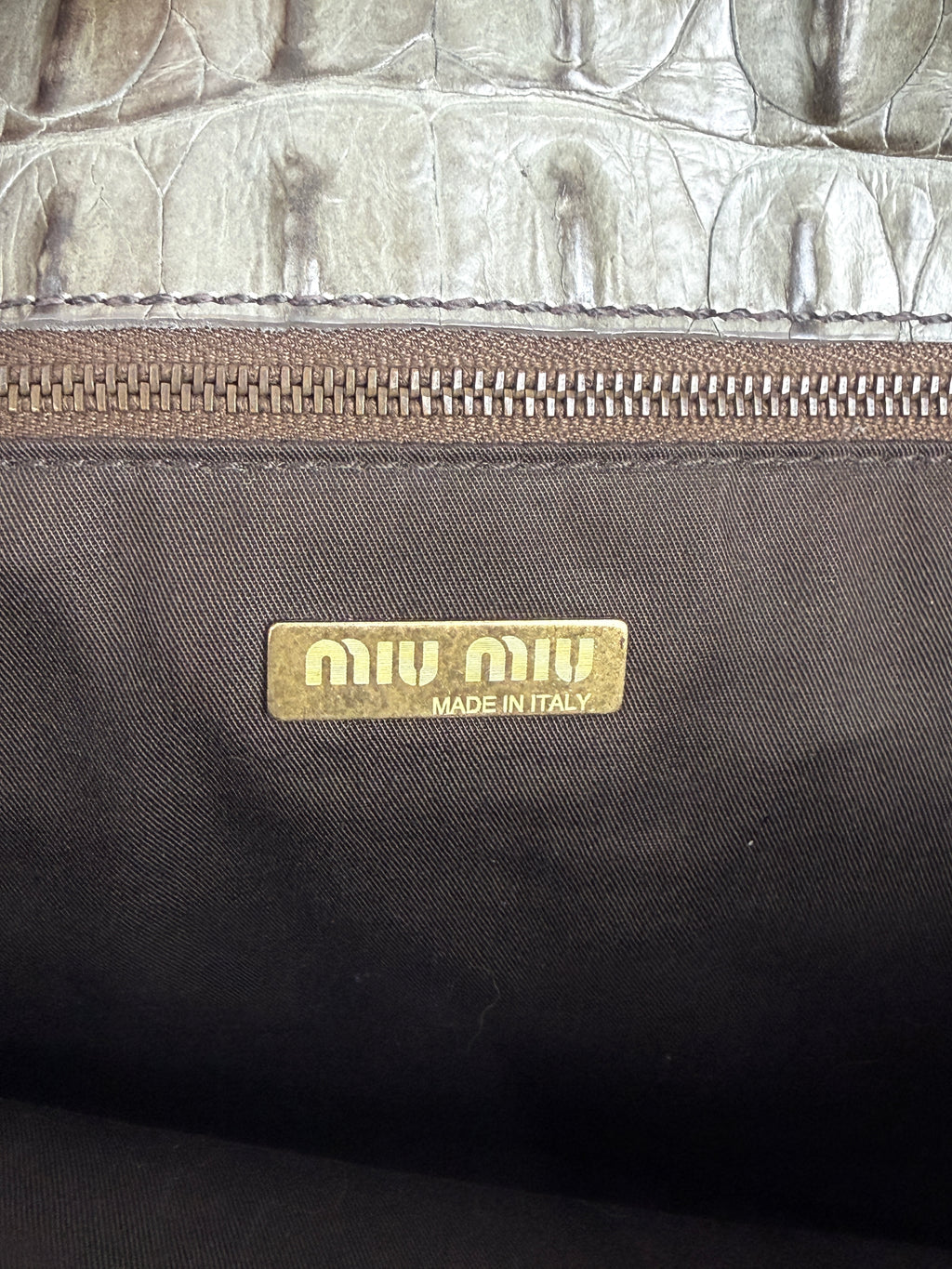 Miu Miu crocodile-effect handbag