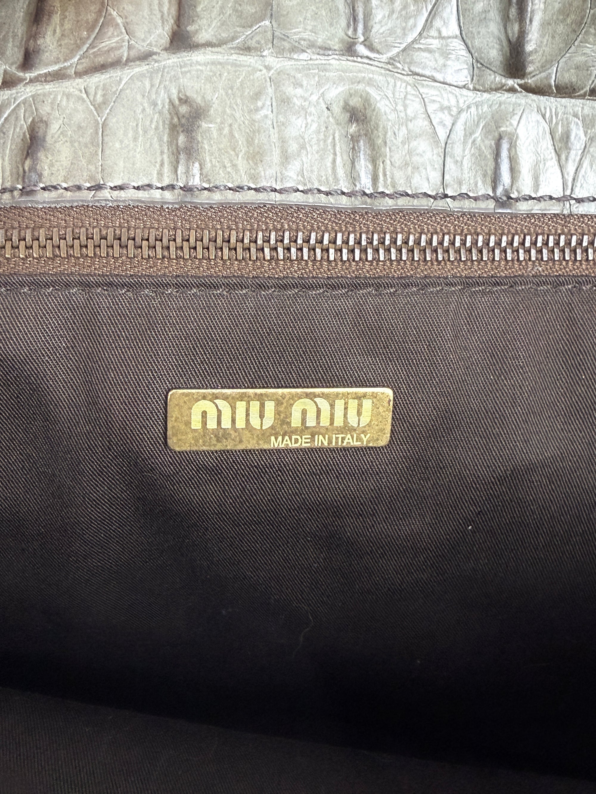 Miu Miu crocodile-effect handbag