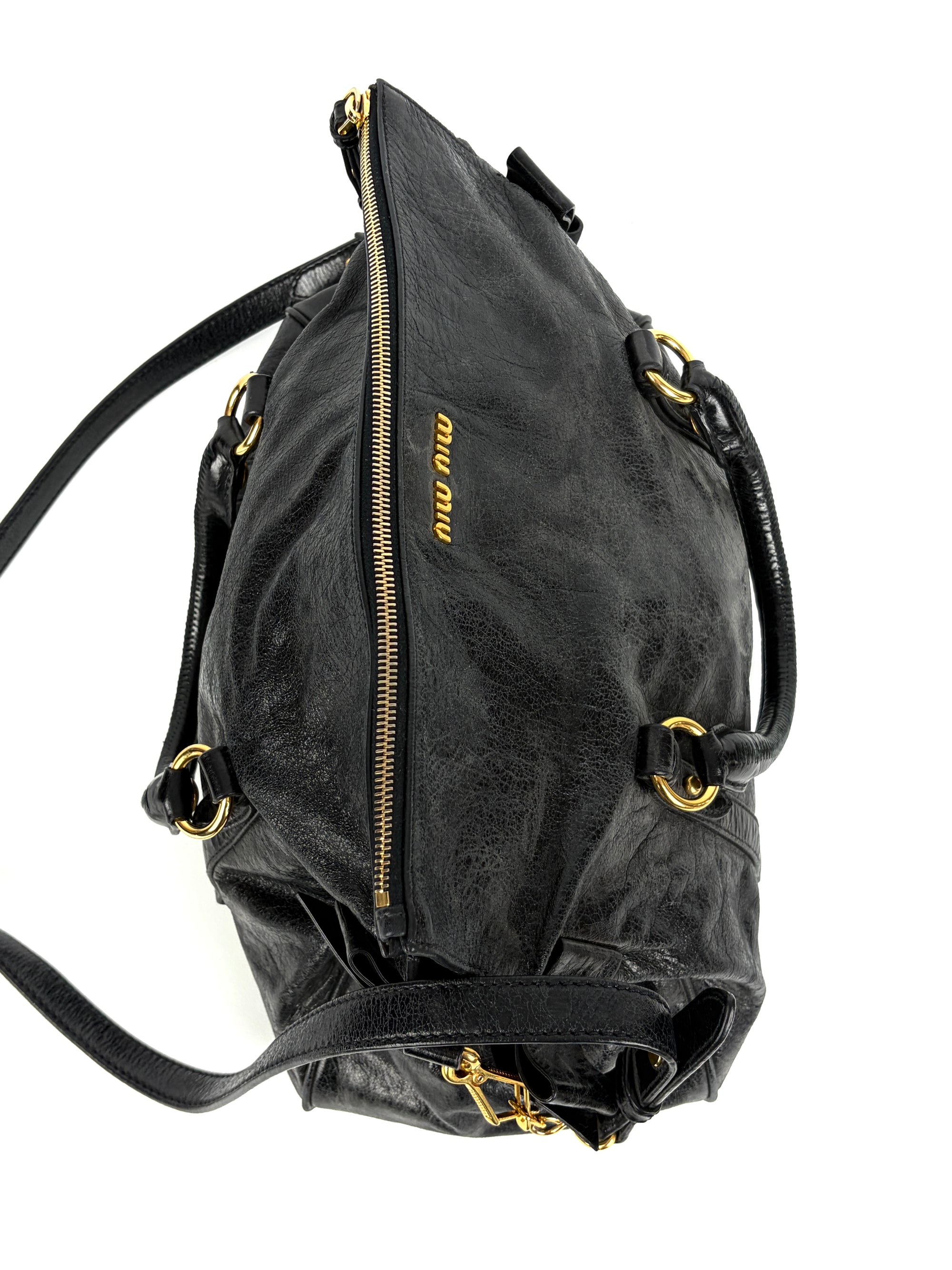 Miu Miu Vitello Lux 2-way Bow Satchel