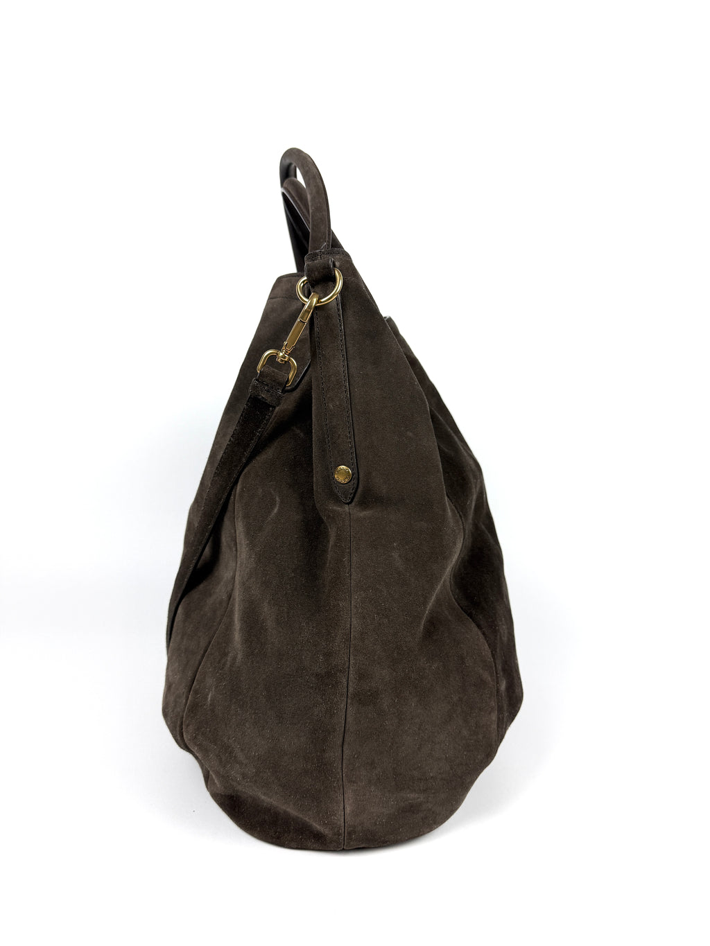 Prada Scamosciato Logo Tote Bag Braun Wildleder