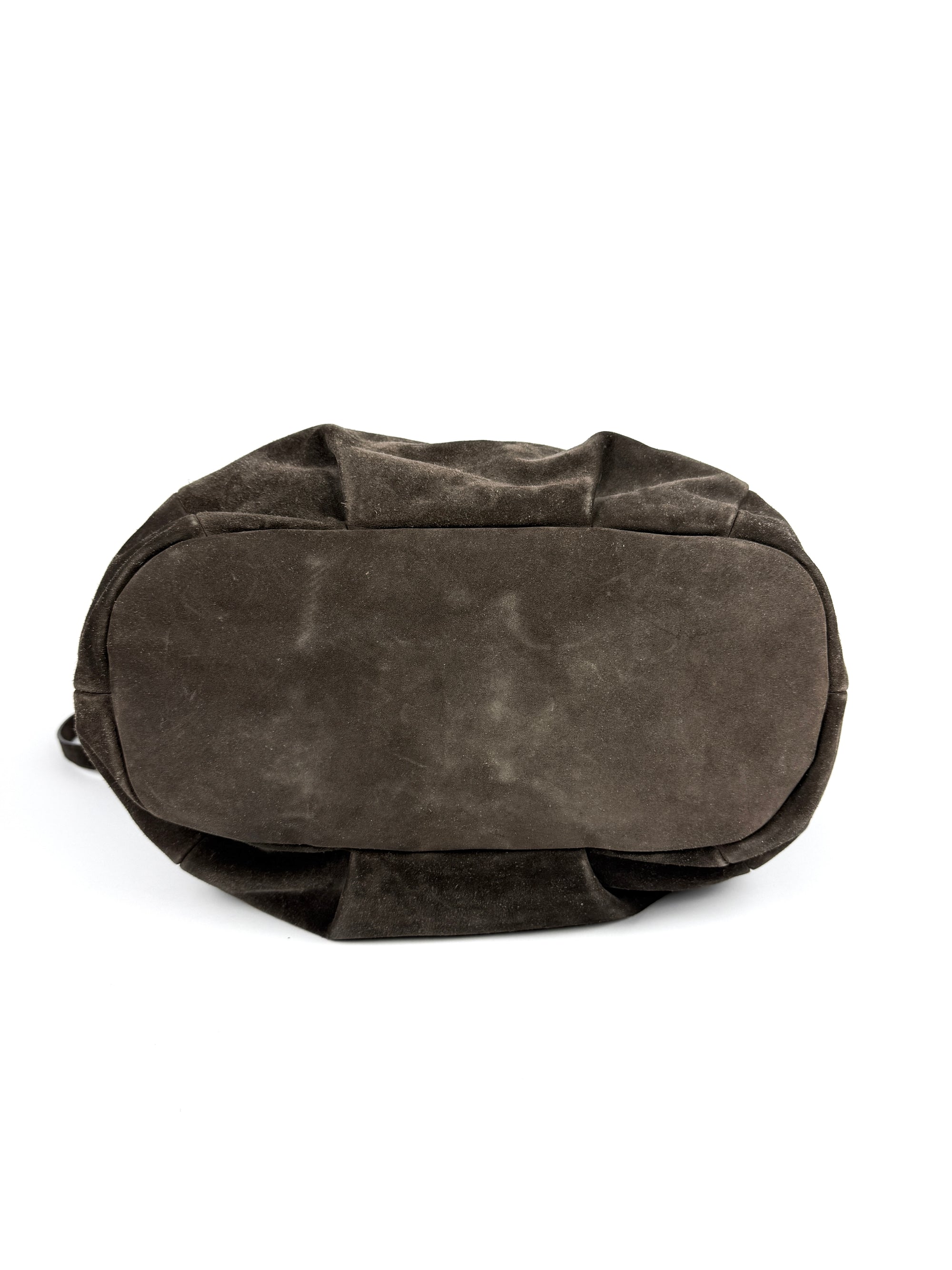 Prada Scamosciato Logo Tote Bag Braun Wildleder
