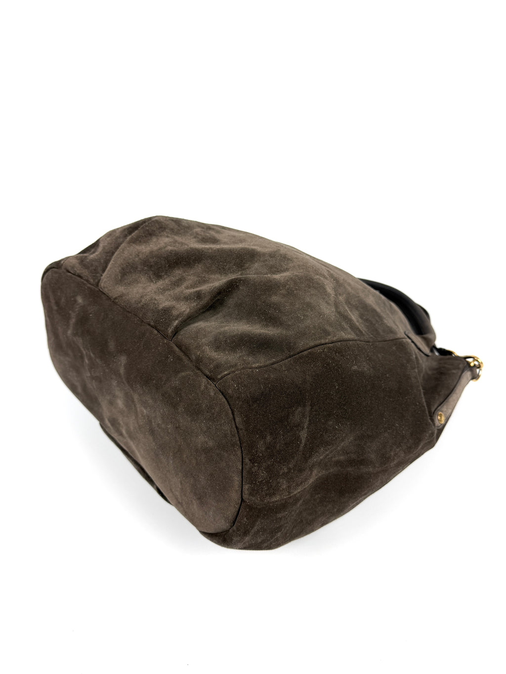 Prada Scamosciato Logo Tote Bag Braun Wildleder