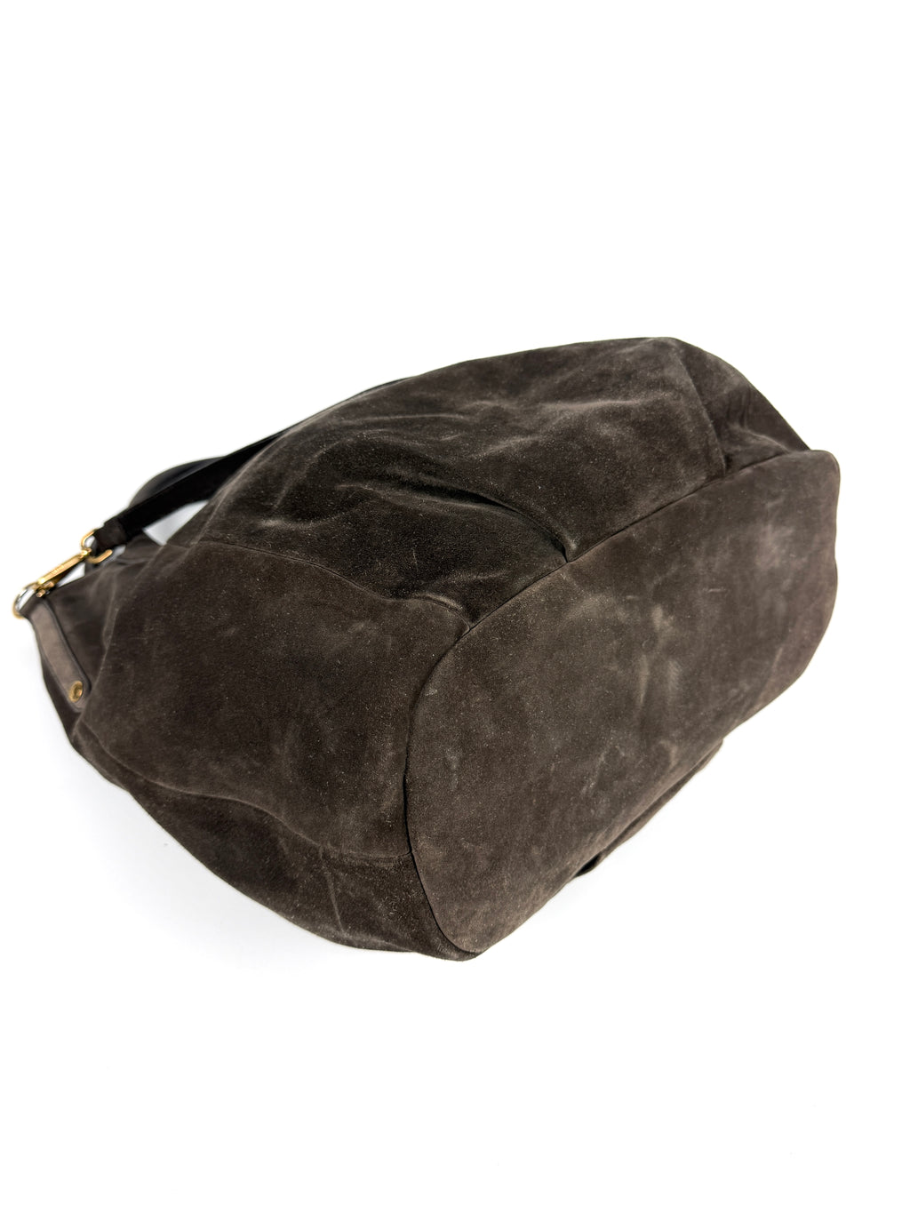 Prada Scamosciato Logo Tote Bag Braun Wildleder