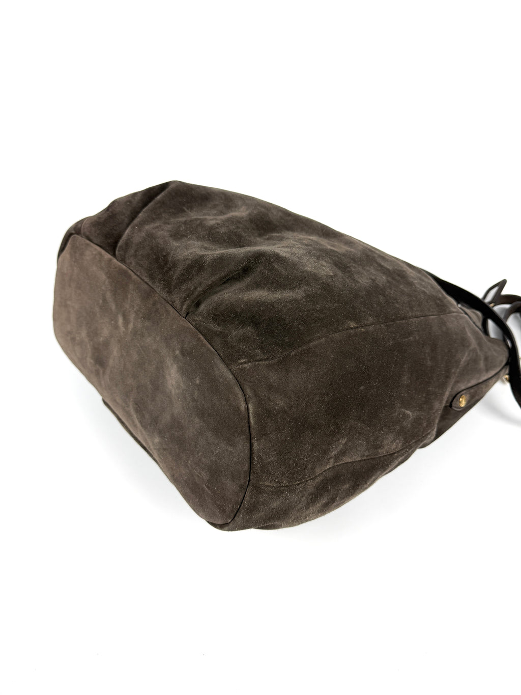 Prada Scamosciato Logo Tote Bag Braun Wildleder