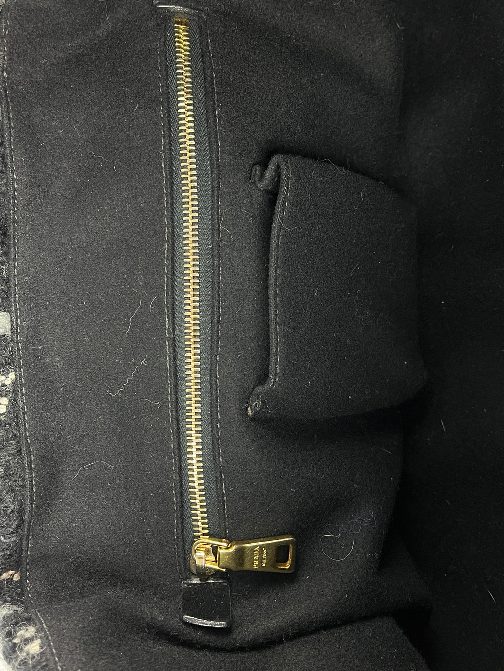Prada Tweed Wool Travel Bag
