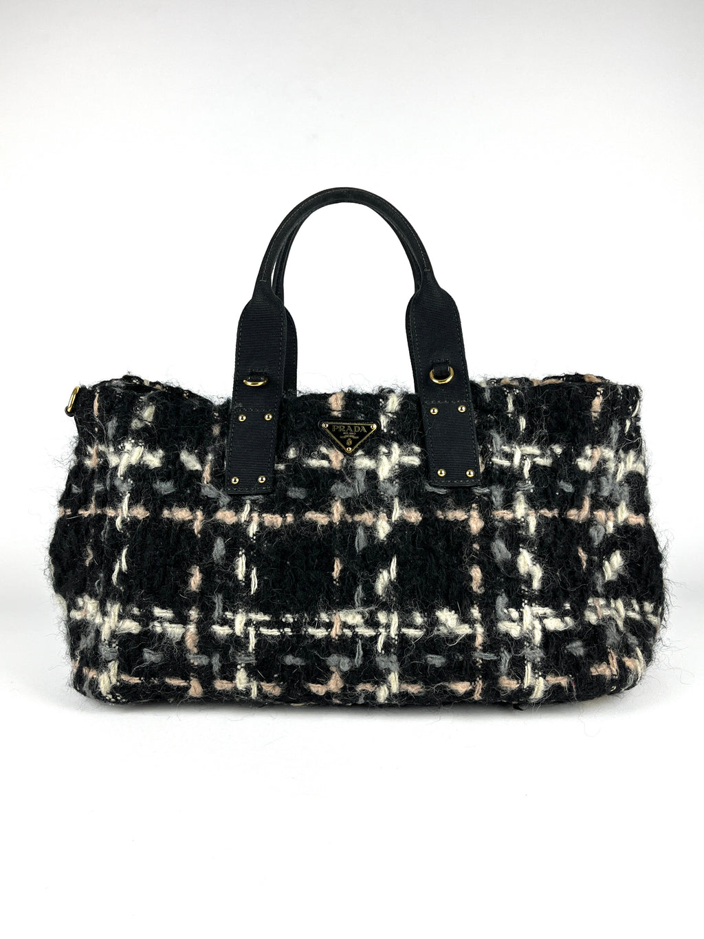 Prada Tweed Wool Travel Bag