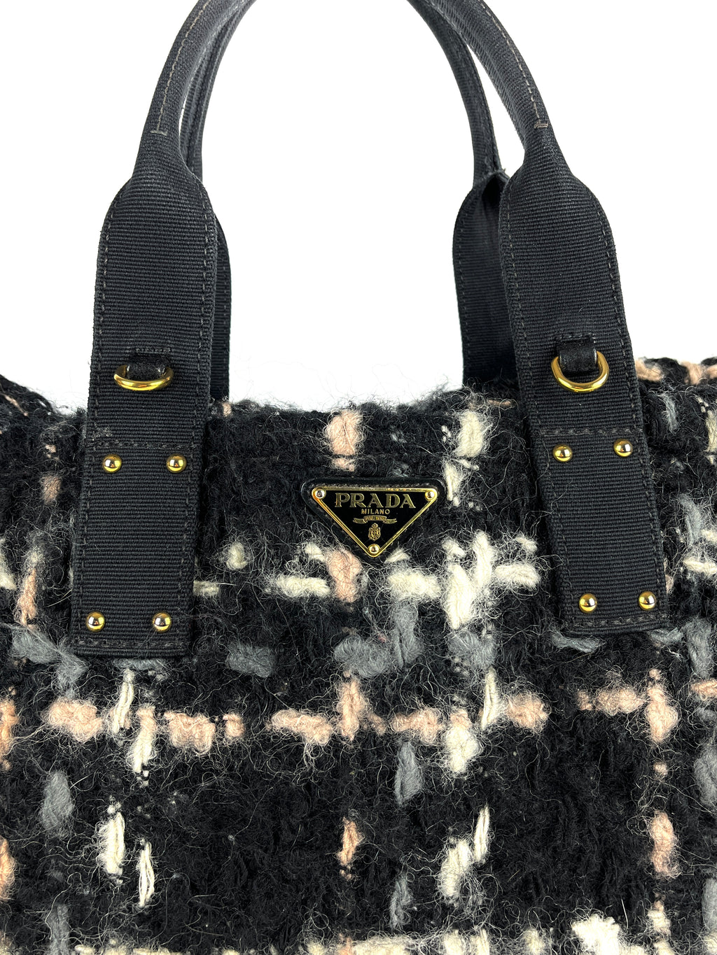 Prada Tweed Wool Travel Bag