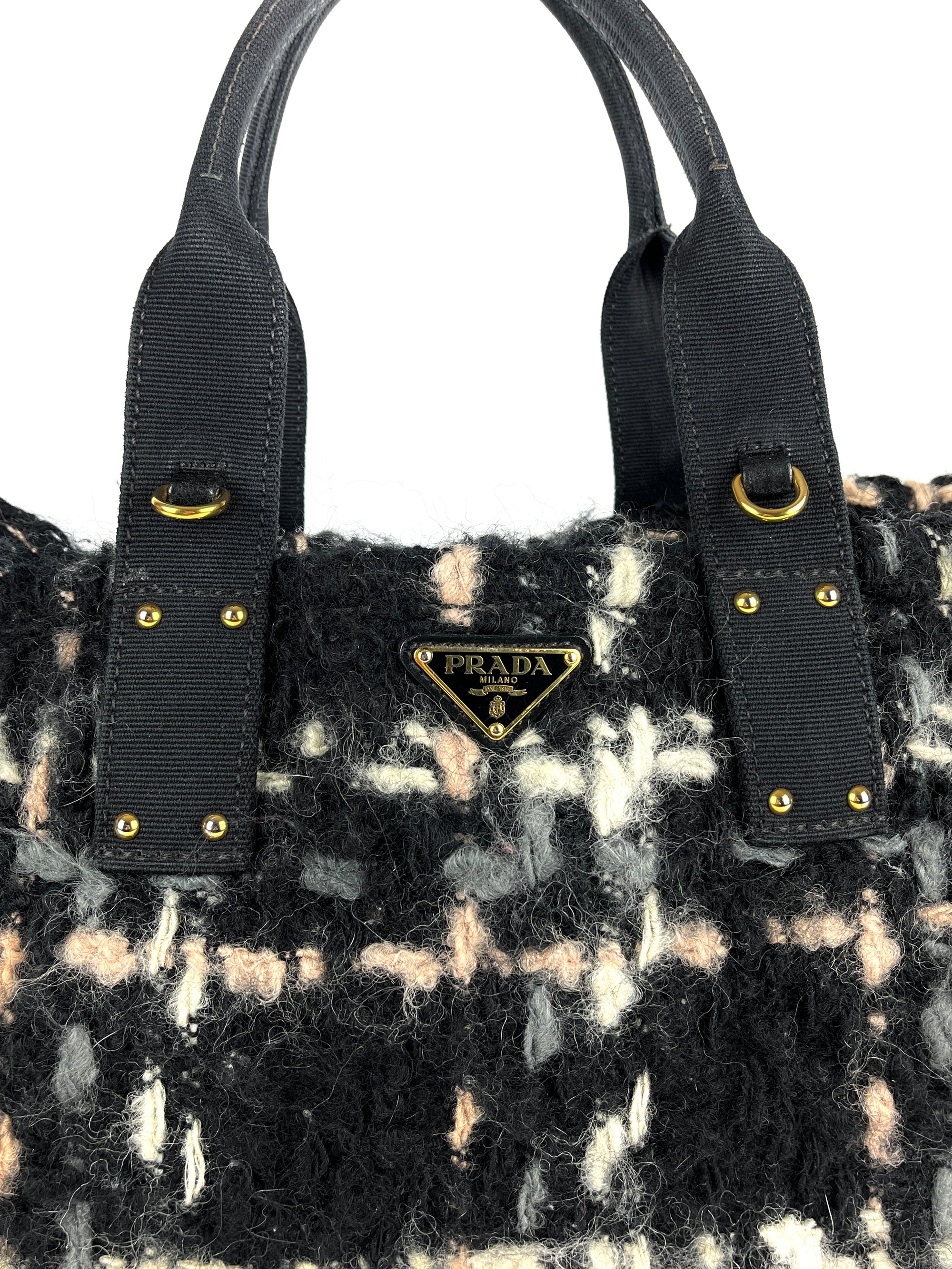 Prada Tweed Wool Travel Bag