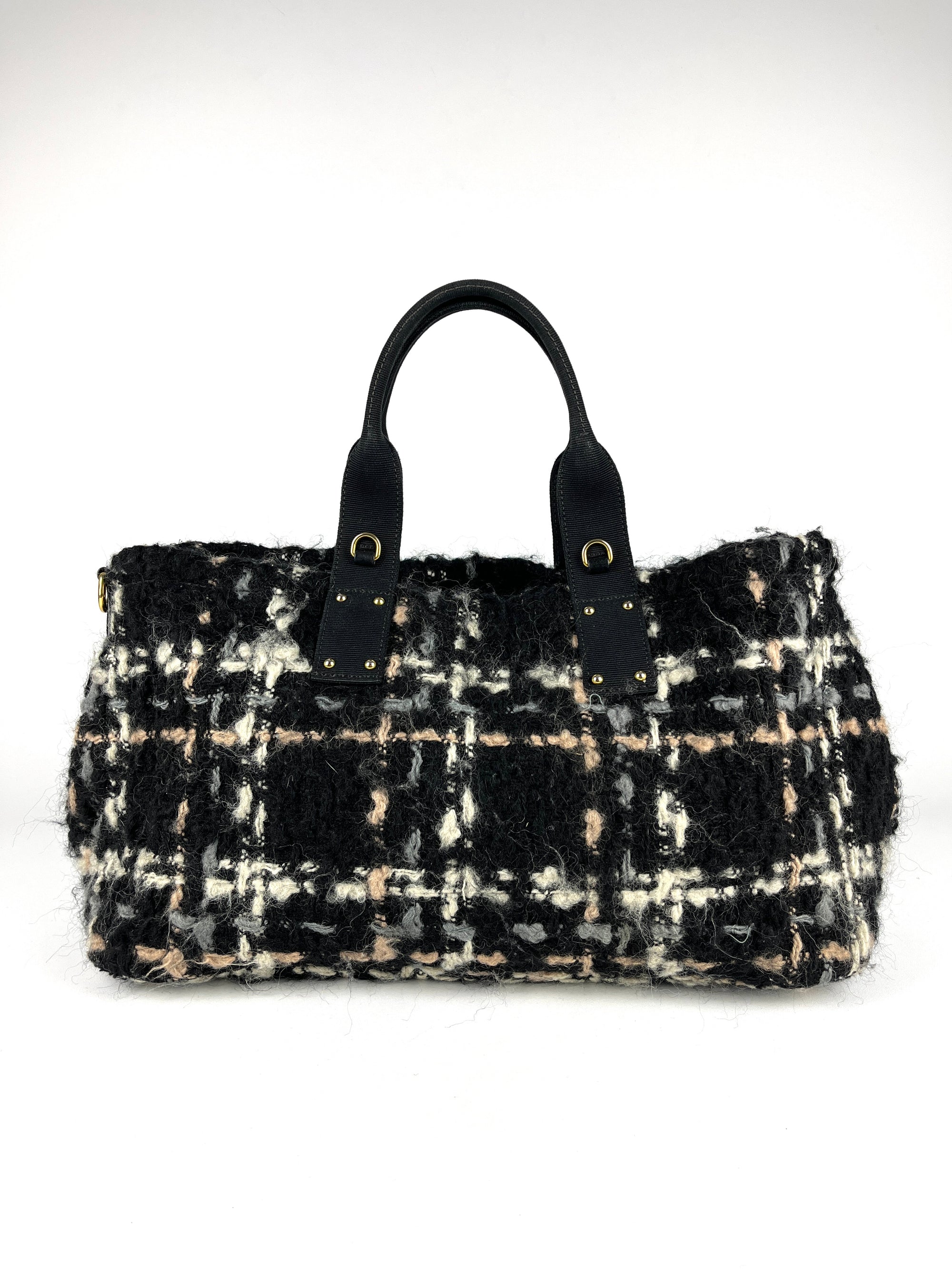 Prada Tweed Wool Travel Bag