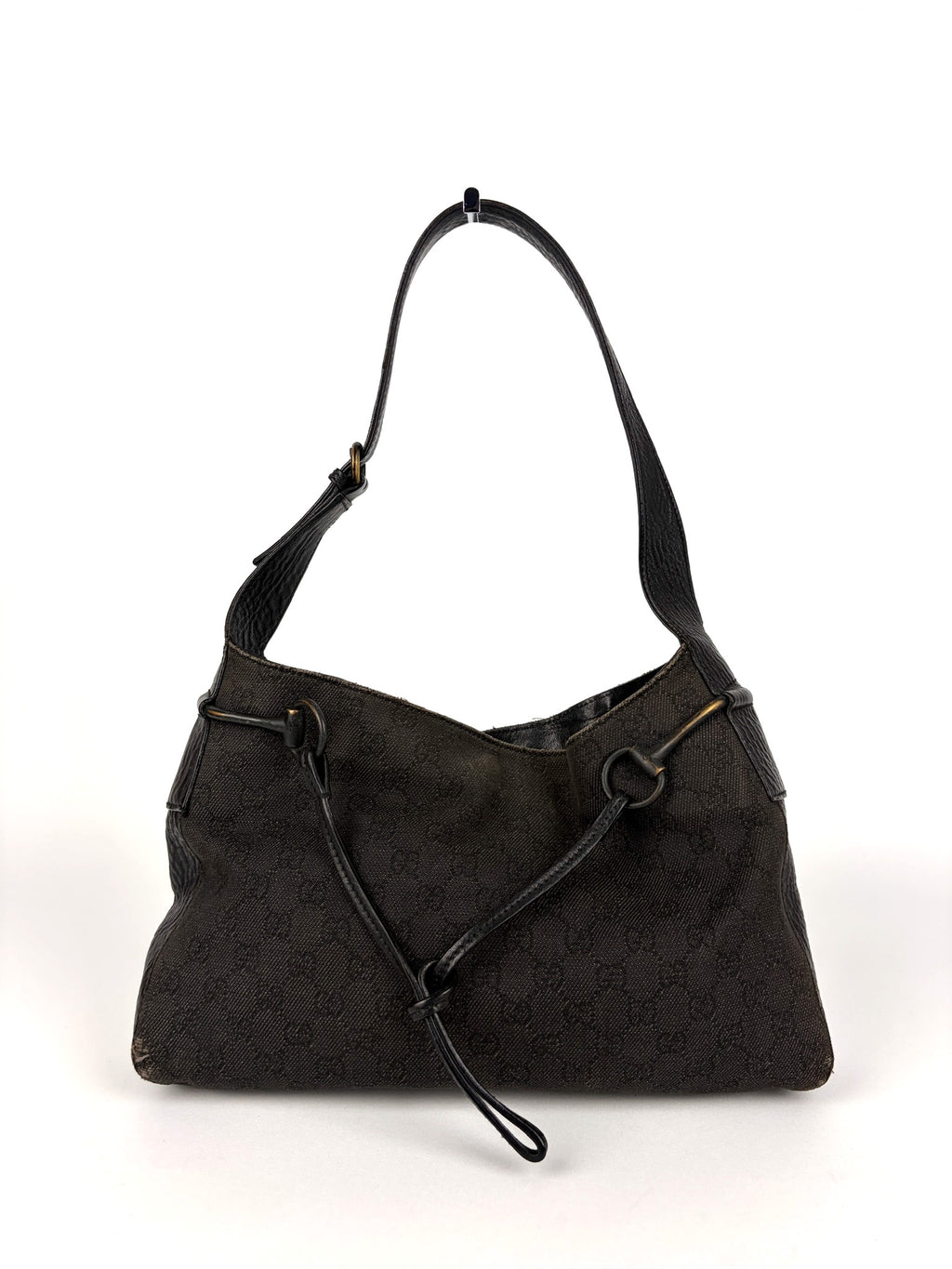Gucci Horsebit GG Canvas Shoulder Bag