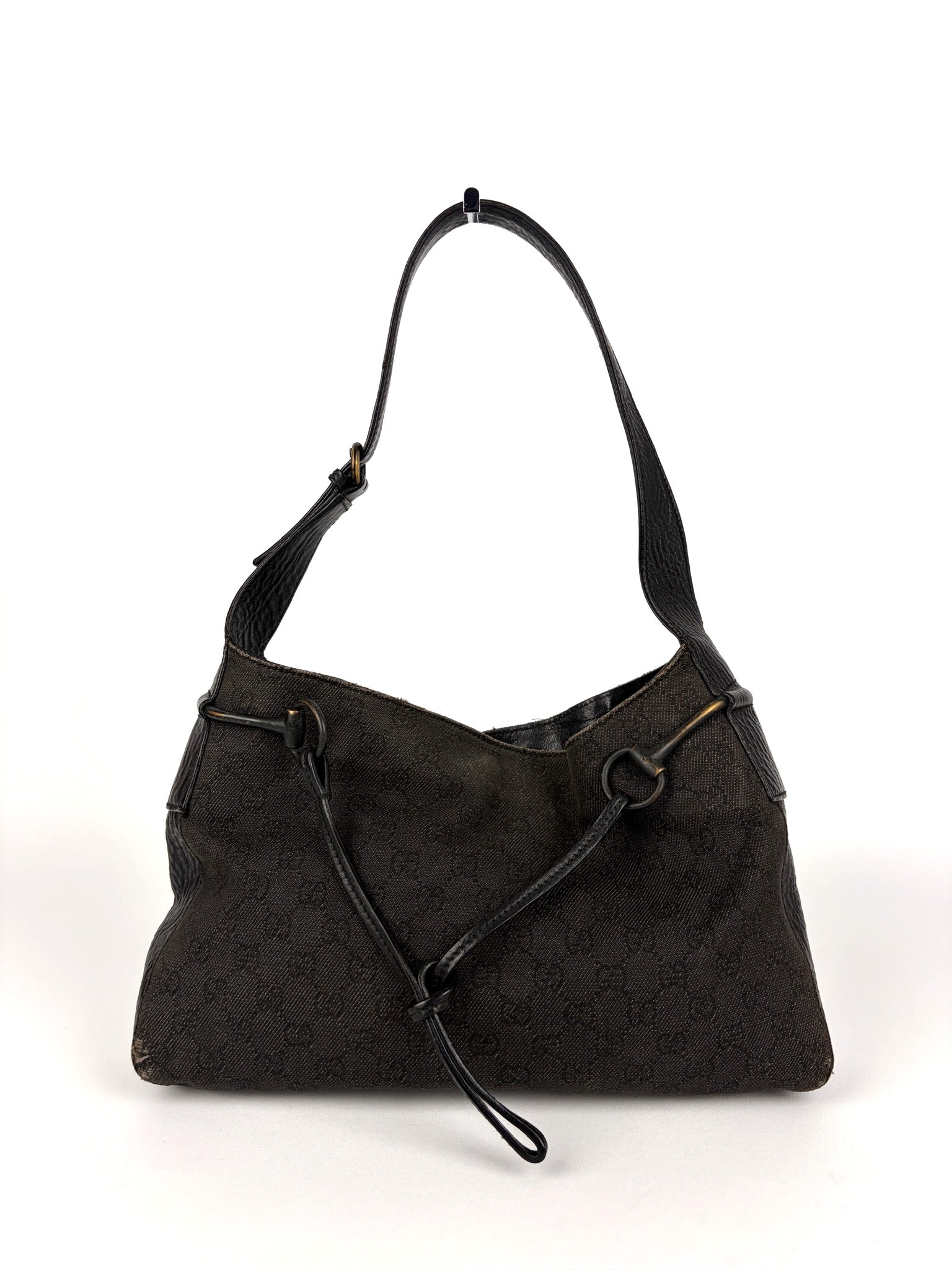 Gucci Horsebit GG Canvas Shoulder Bag